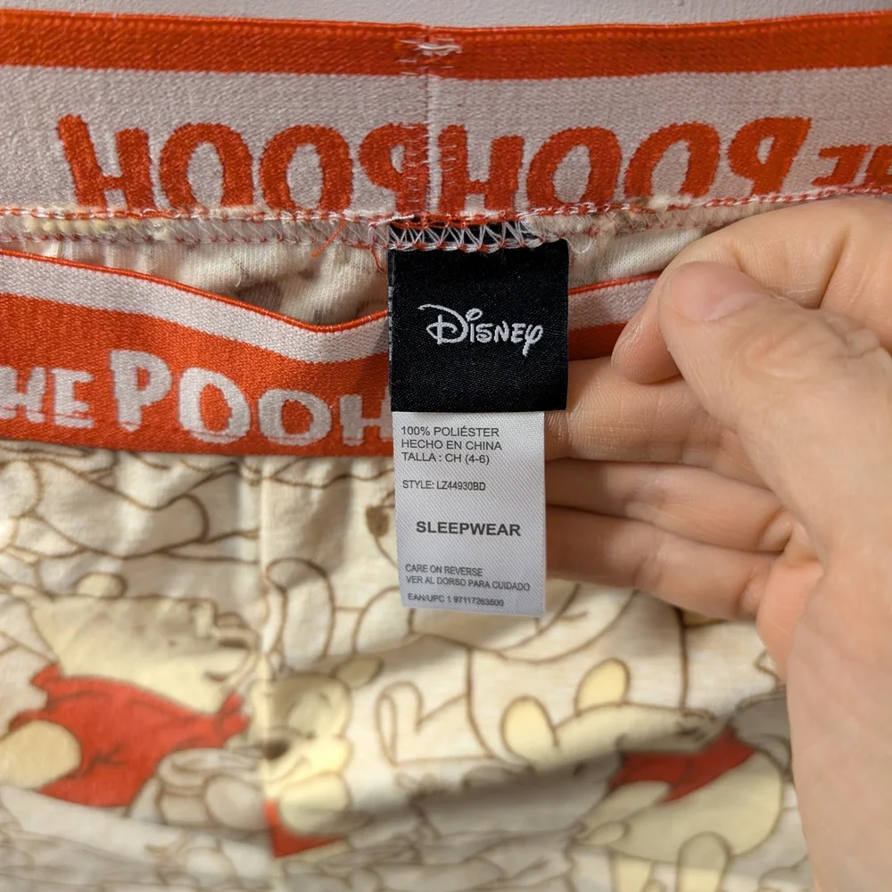 Winnie the Pooh Cream Pajama Pants In Small 4-6 NWT - Picture 3 of 7